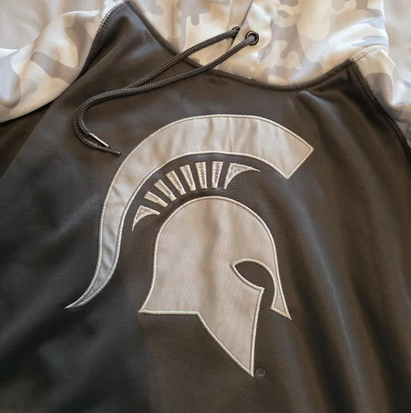 Michigan State Spartans White Gray Camo Hoodie Size XL - Picture 3 of 11